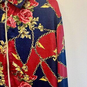 Share Zara Relaxed Fit Floral Full Zipper Jacket Size Medium